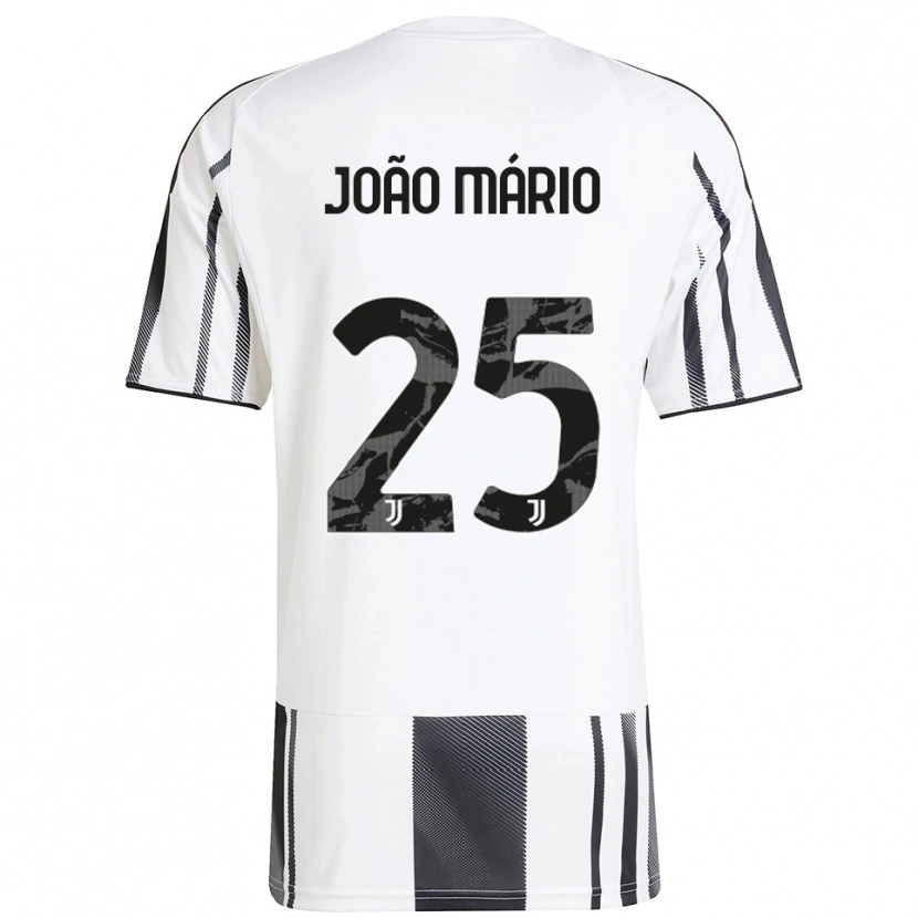 Danxen Femme Maillot João Mário #25 Blanc Noir Tenues Domicile 2025/26 T-Shirt