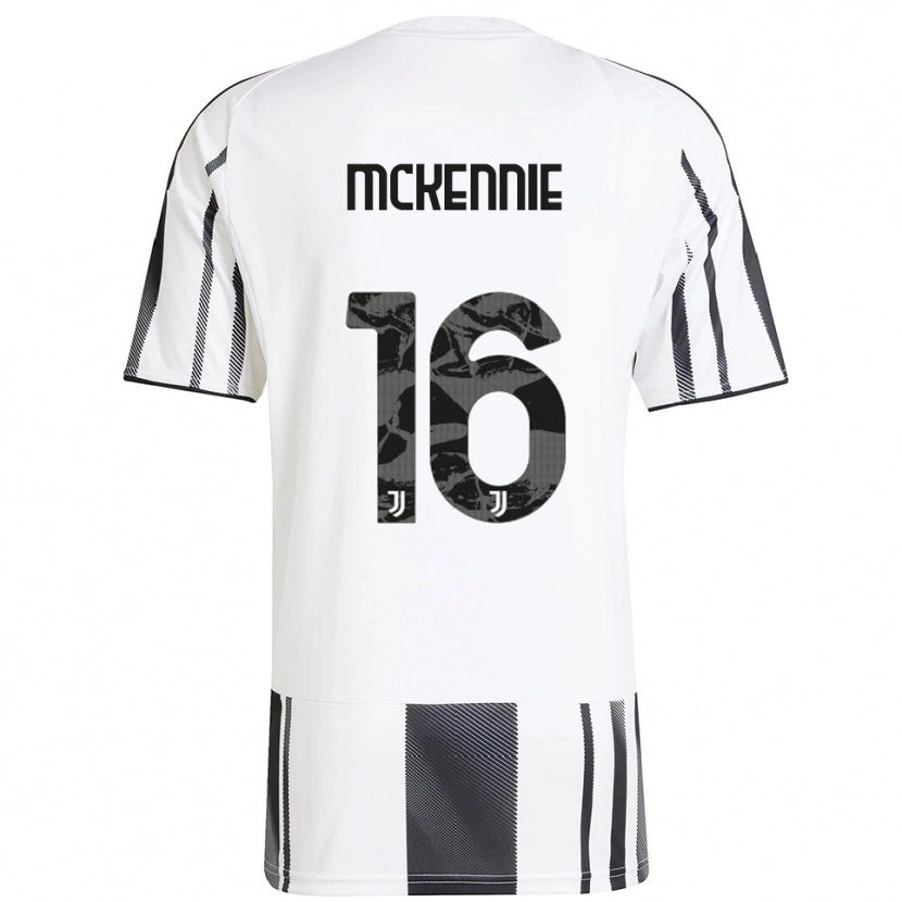 Danxen Femme Maillot Weston Mckennie #16 Blanc Noir Tenues Domicile 2025/26 T-Shirt
