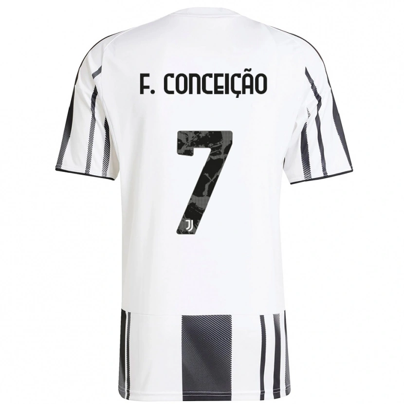 Danxen Femme Maillot Francisco Conceição #7 Blanc Noir Tenues Domicile 2025/26 T-Shirt