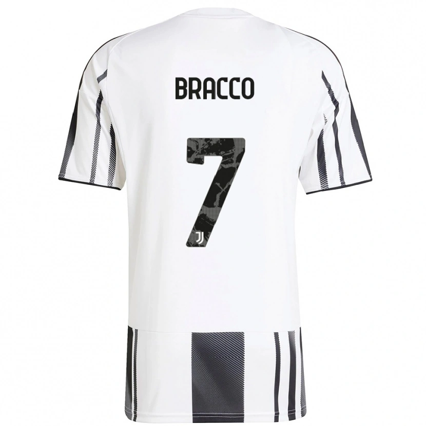 Danxen Femme Maillot Luca Bracco #7 Blanc Noir Tenues Domicile 2025/26 T-Shirt