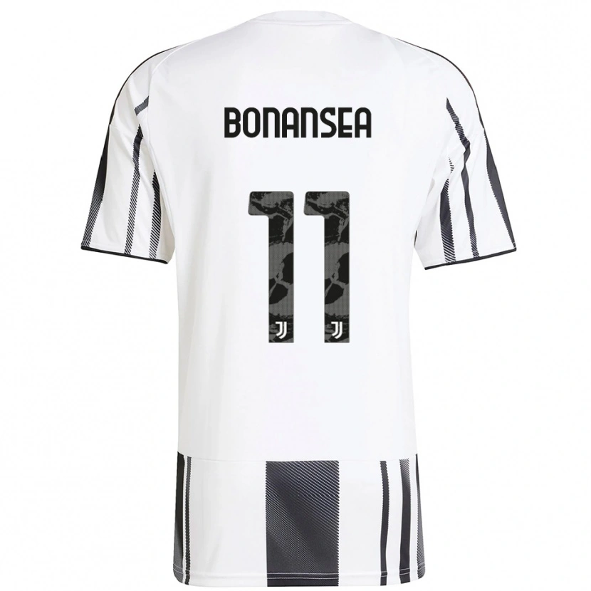 Danxen Femme Maillot Barbara Bonansea #11 Blanc Noir Tenues Domicile 2025/26 T-Shirt