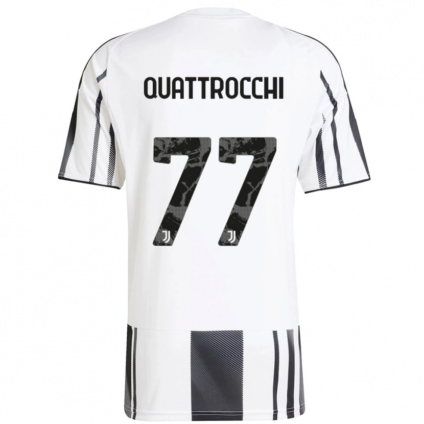 Danxen Femme Maillot Juan Ignacio Quattrocchi #77 Blanc Noir Tenues Domicile 2025/26 T-Shirt