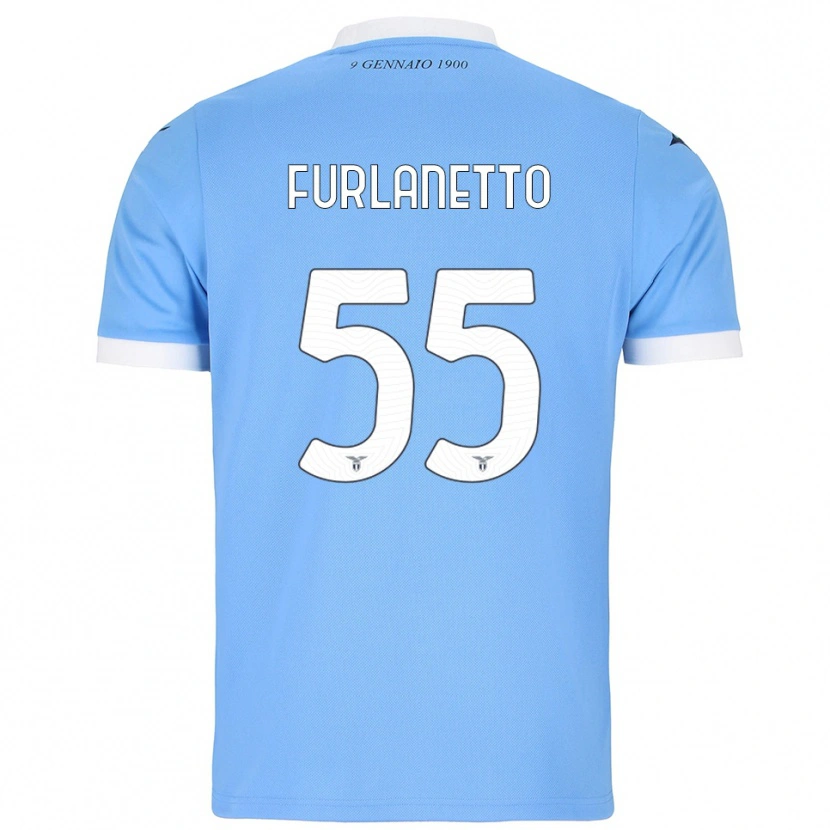 Danxen Femme Maillot Alessio Furlanetto #55 Bleu Ciel Blanc Tenues Domicile 2025/26 T-Shirt