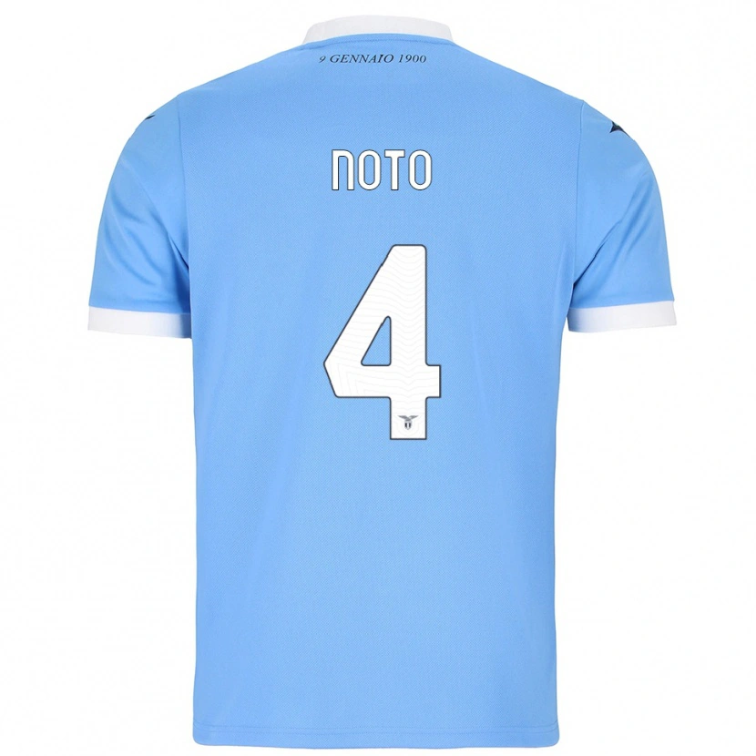 Danxen Femme Maillot Pierpaolo Noto #4 Bleu Ciel Blanc Tenues Domicile 2025/26 T-Shirt