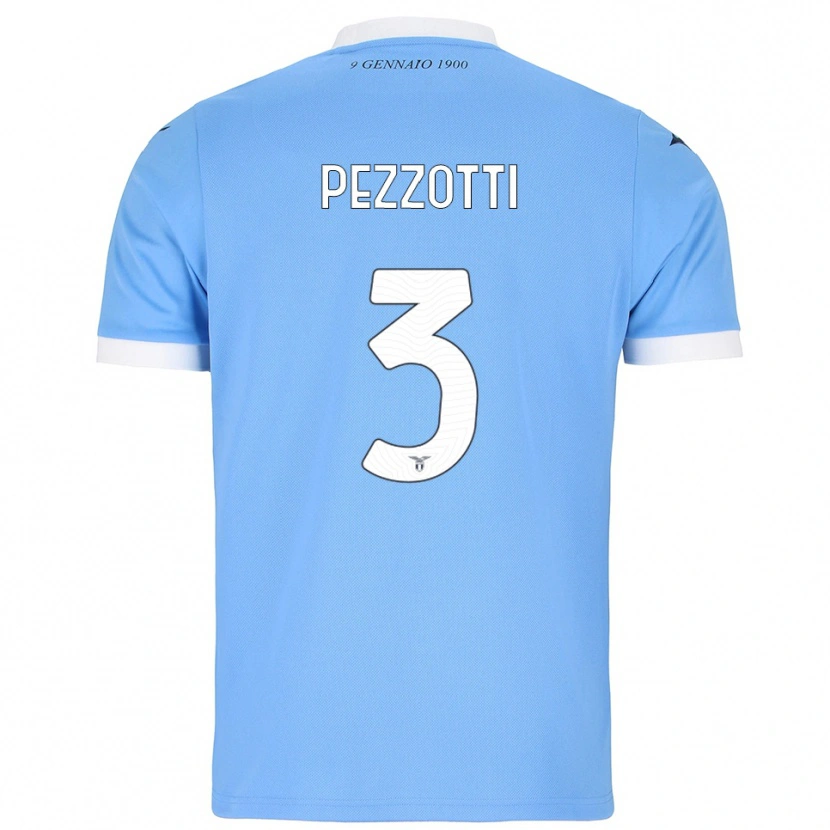 Danxen Femme Maillot Arianna Pezzotti #3 Bleu Ciel Blanc Tenues Domicile 2025/26 T-Shirt