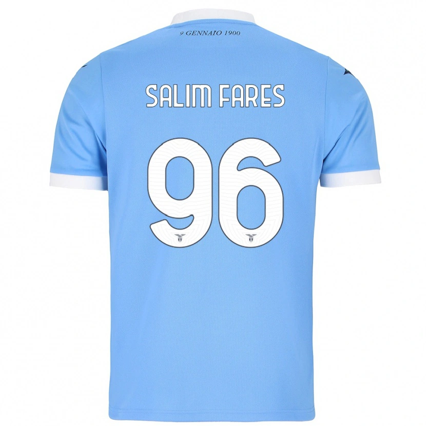 Danxen Femme Maillot Mohamed Salim Fares #96 Bleu Ciel Blanc Tenues Domicile 2025/26 T-Shirt