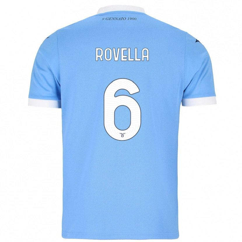 Danxen Femme Maillot Nicolò Rovella #6 Bleu Ciel Blanc Tenues Domicile 2025/26 T-Shirt