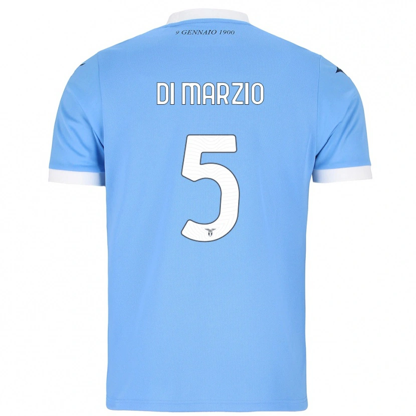 Danxen Femme Maillot Flavio Di Marzio #5 Bleu Ciel Blanc Tenues Domicile 2025/26 T-Shirt
