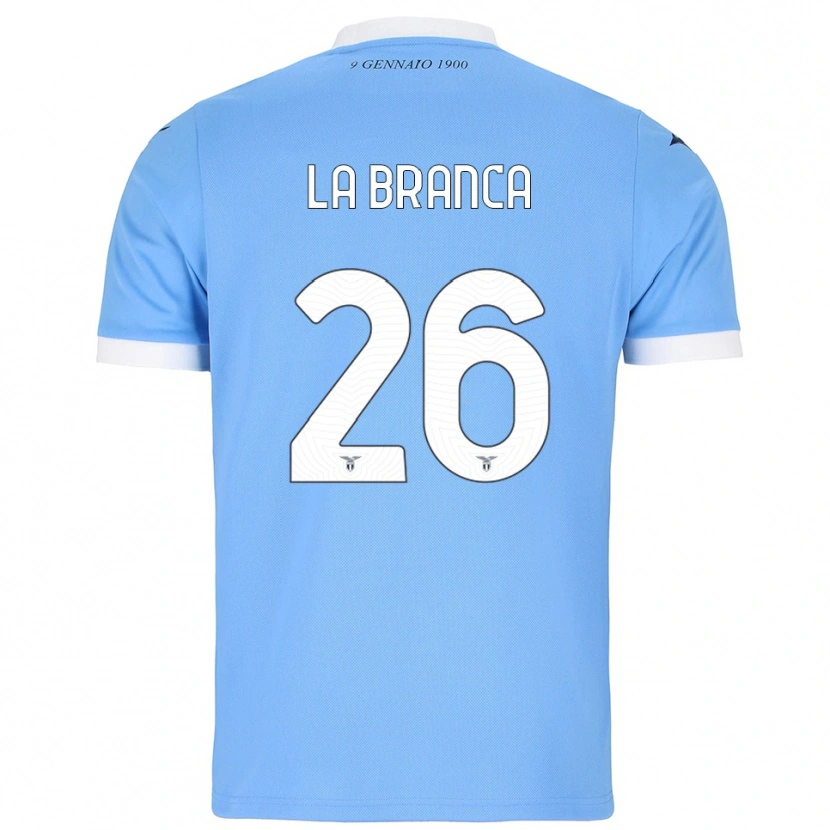 Danxen Femme Maillot Ruggero La Branca #26 Bleu Ciel Blanc Tenues Domicile 2025/26 T-Shirt