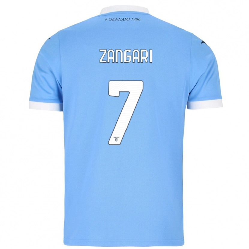 Danxen Femme Maillot Vincenzo Zangari #7 Bleu Ciel Blanc Tenues Domicile 2025/26 T-Shirt