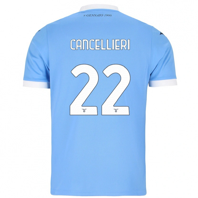 Danxen Femme Maillot Matteo Cancellieri #22 Bleu Ciel Blanc Tenues Domicile 2025/26 T-Shirt