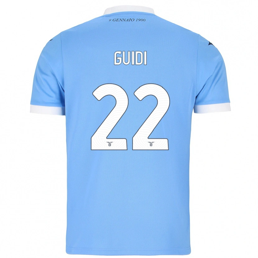 Danxen Femme Maillot Emma Guidi #22 Bleu Ciel Blanc Tenues Domicile 2025/26 T-Shirt