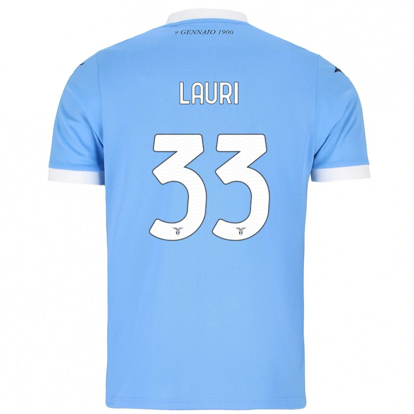 Danxen Femme Maillot Giacomo Lauri #33 Bleu Ciel Blanc Tenues Domicile 2025/26 T-Shirt