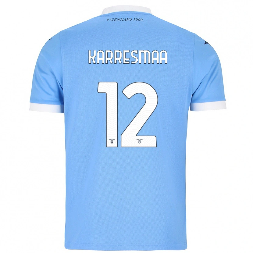 Danxen Femme Maillot Kerttu Karresmaa #12 Bleu Ciel Blanc Tenues Domicile 2025/26 T-Shirt