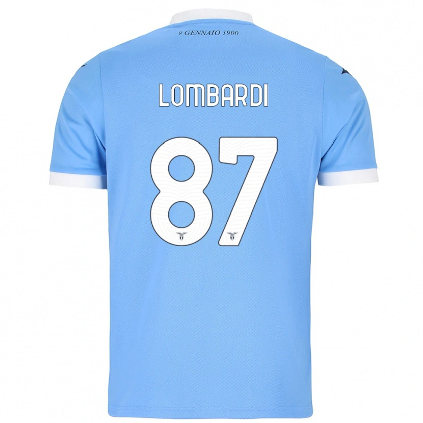 Danxen Femme Maillot Cristiano Lombardi #87 Bleu Ciel Blanc Tenues Domicile 2025/26 T-Shirt