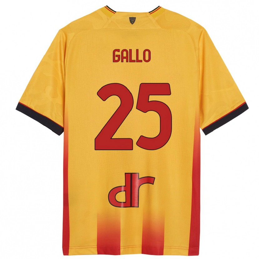 Danxen Femme Maillot Antonino Gallo #25 Jaune Orange Tenues Domicile 2025/26 T-Shirt