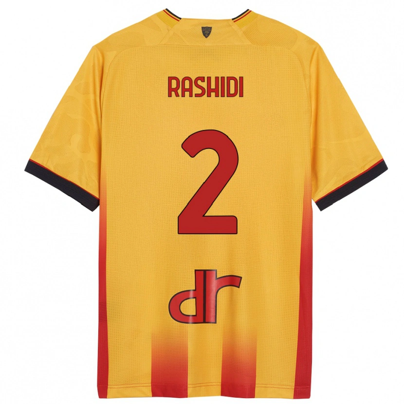 Danxen Femme Maillot William Rashidi #2 Jaune Orange Tenues Domicile 2025/26 T-Shirt