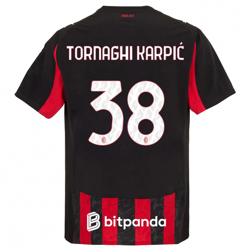 Danxen Femme Maillot Lavinia Tornaghi Karpić #38 Rouge Noir Tenues Domicile 2025/26 T-Shirt
