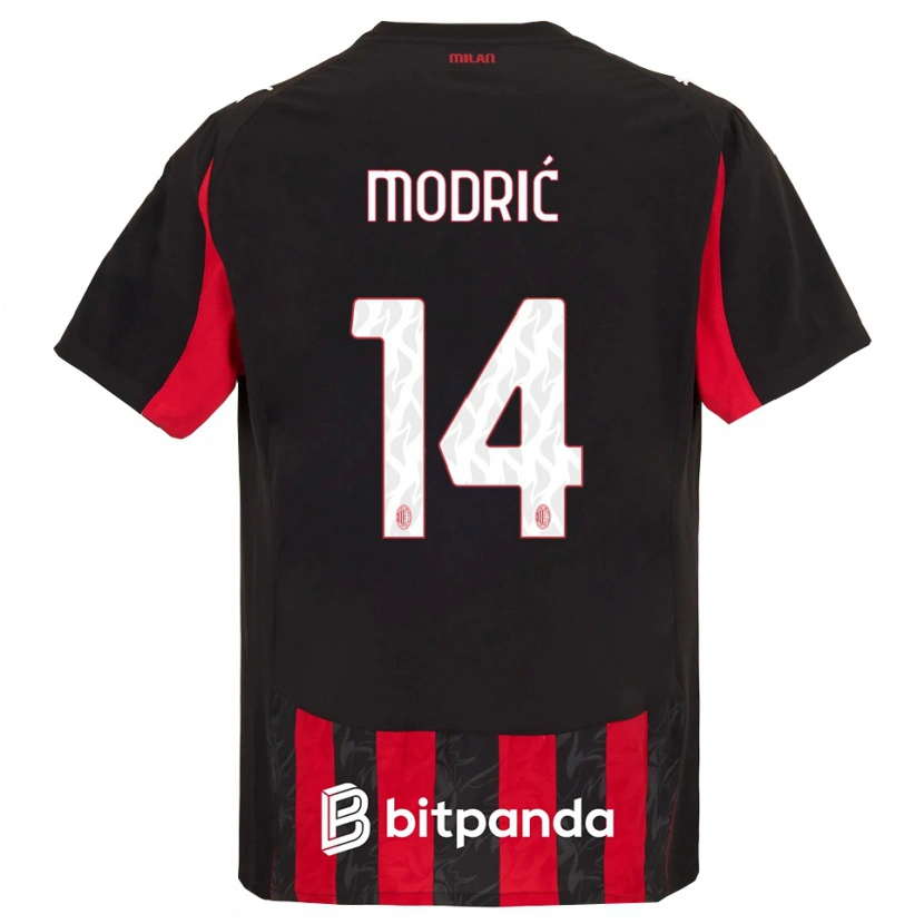 Danxen Femme Maillot Luka Modrić #14 Rouge Noir Tenues Domicile 2025/26 T-Shirt