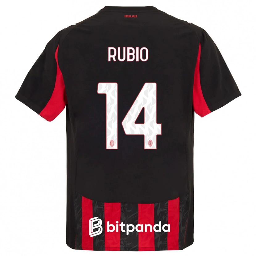 Danxen Femme Maillot Silvia Rubio Ávila #14 Rouge Noir Tenues Domicile 2025/26 T-Shirt