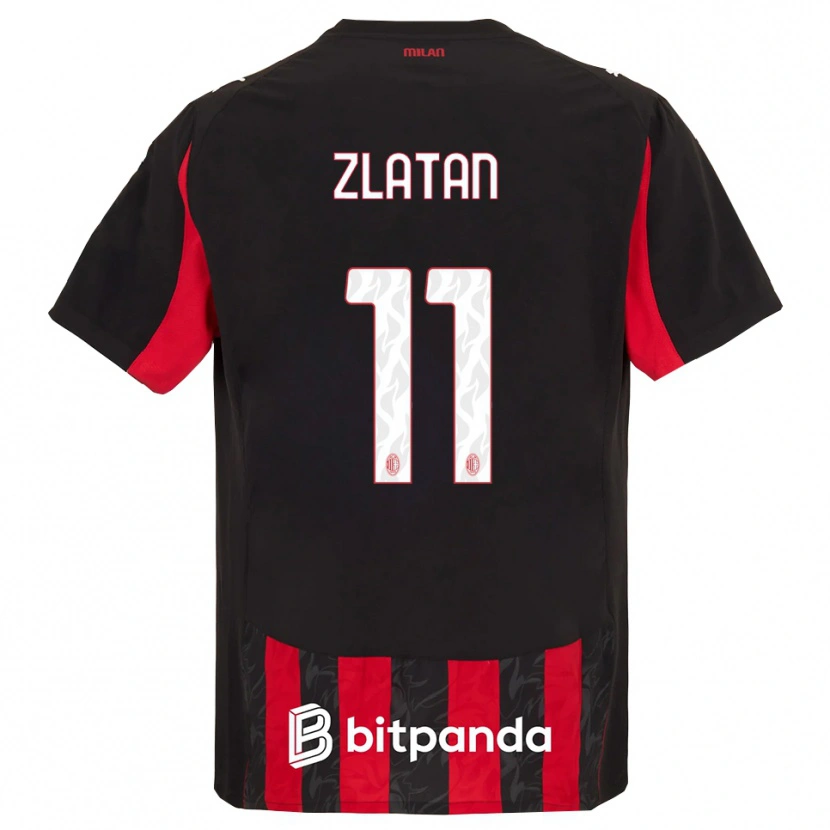 Danxen Femme Maillot Zlatan Ibrahimovic #11 Rouge Noir Tenues Domicile 2025/26 T-Shirt