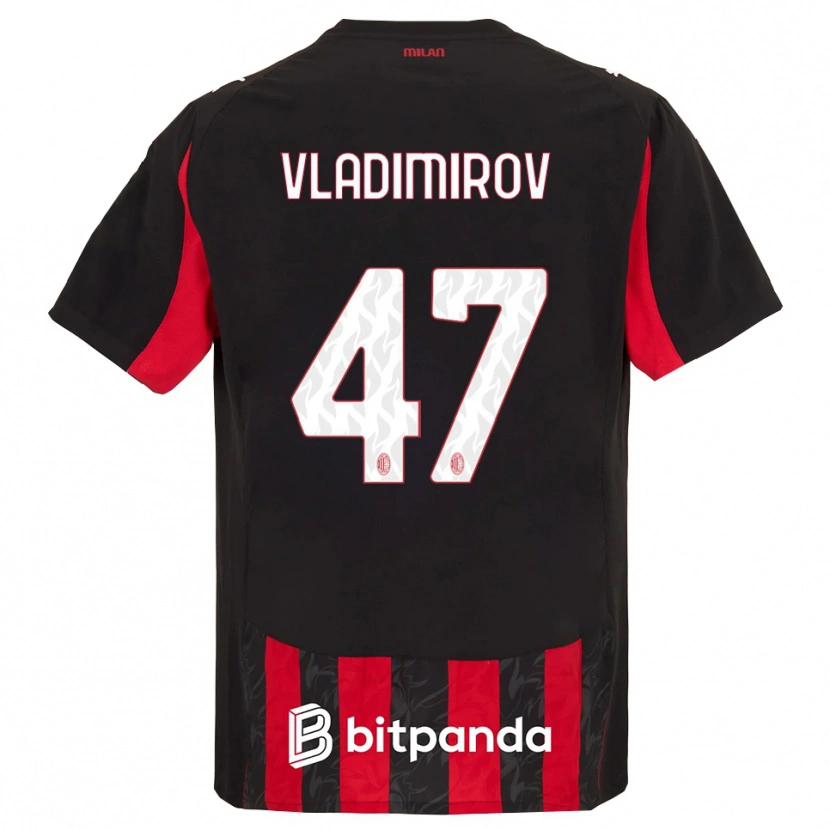 Danxen Femme Maillot Valeri Vladimirov #47 Rouge Noir Tenues Domicile 2025/26 T-Shirt