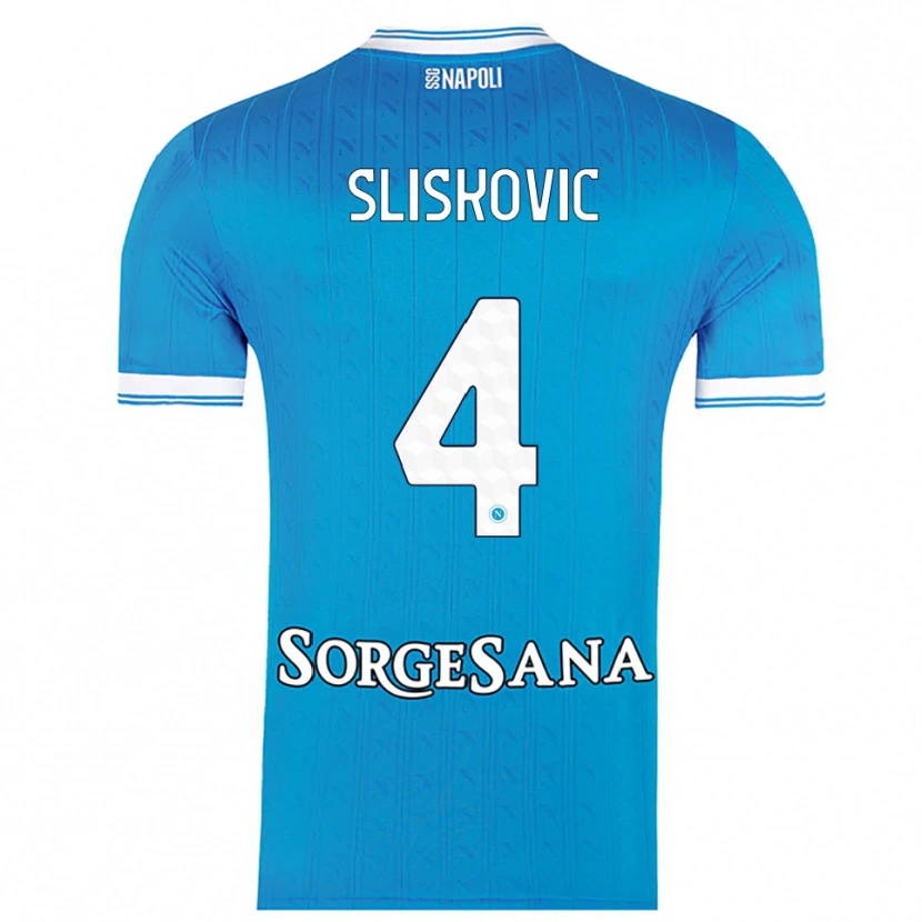 Danxen Femme Maillot Gloria Slišković #4 Bleu Ciel Blanc Tenues Domicile 2025/26 T-Shirt