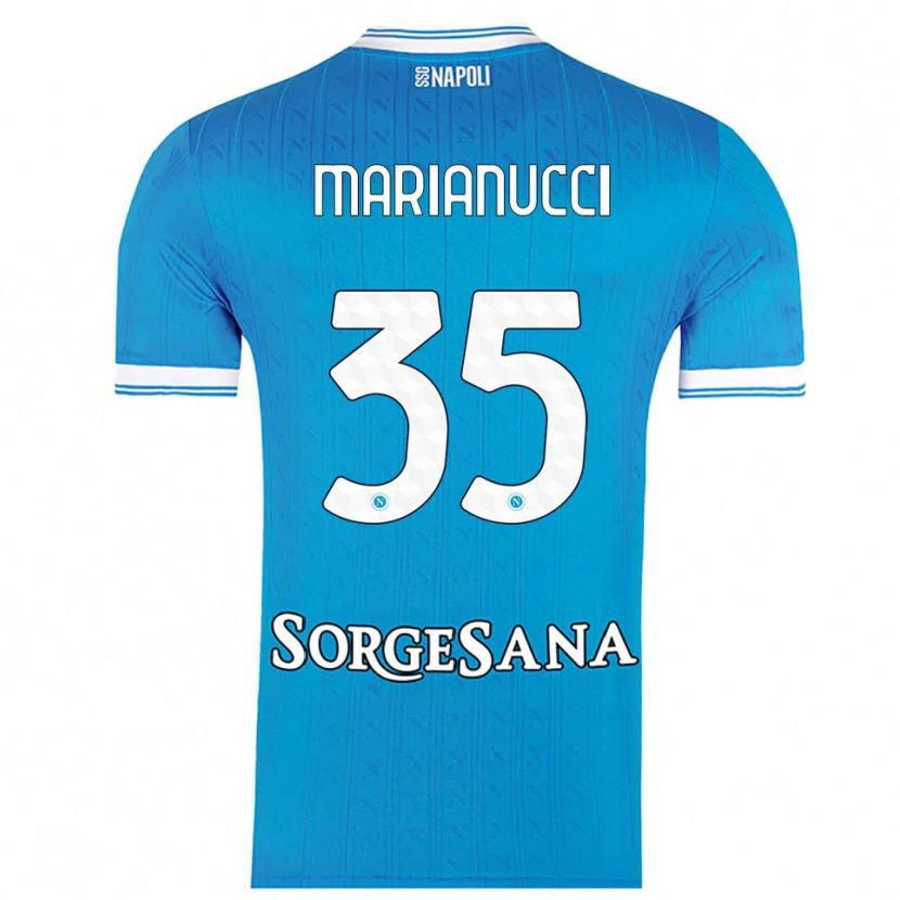 Danxen Femme Maillot Luca Marianucci #35 Bleu Ciel Blanc Tenues Domicile 2025/26 T-Shirt