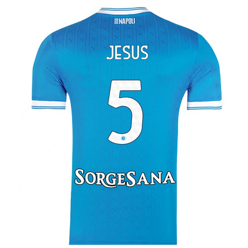 Danxen Femme Maillot Juan Jesus #5 Bleu Ciel Blanc Tenues Domicile 2025/26 T-Shirt