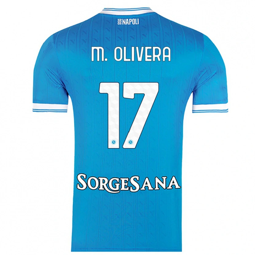 Danxen Femme Maillot Mathías Olivera #17 Bleu Ciel Blanc Tenues Domicile 2025/26 T-Shirt