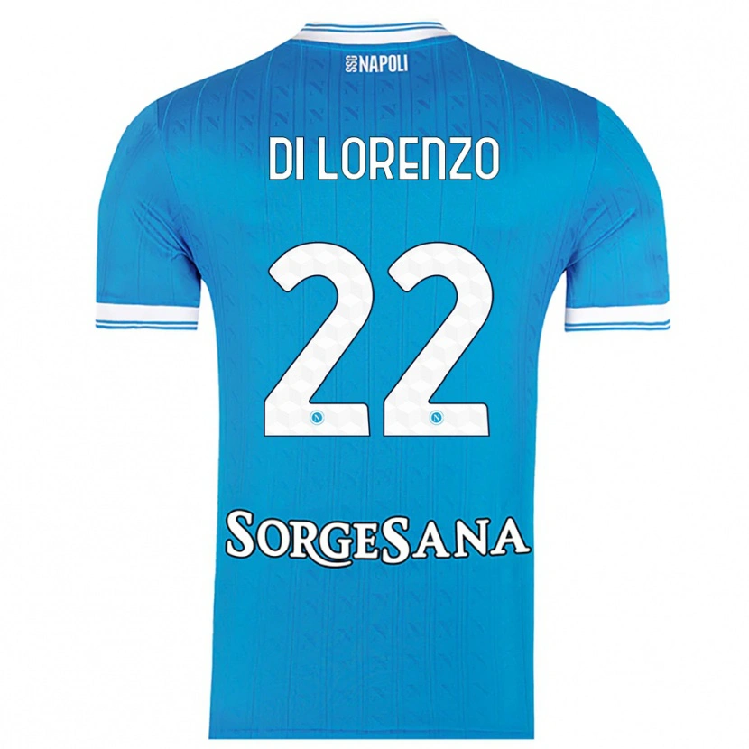 Danxen Femme Maillot Giovanni Di Lorenzo #22 Bleu Ciel Blanc Tenues Domicile 2025/26 T-Shirt