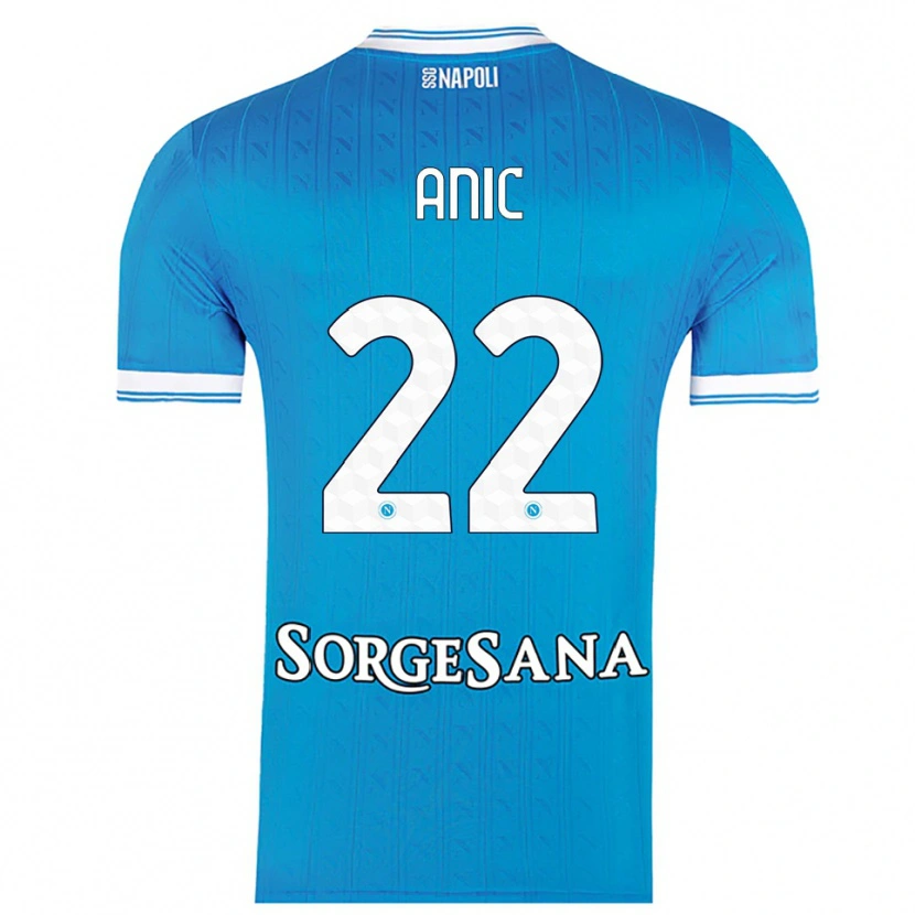 Danxen Femme Maillot Ivan Anic #22 Bleu Ciel Blanc Tenues Domicile 2025/26 T-Shirt