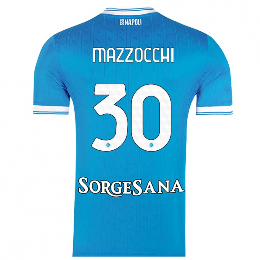 Danxen Femme Maillot Pasquale Mazzocchi #30 Bleu Ciel Blanc Tenues Domicile 2025/26 T-Shirt