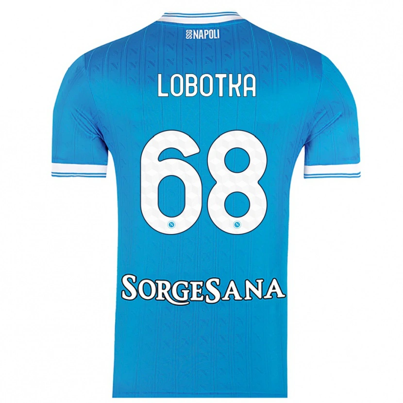 Danxen Femme Maillot Stanislav Lobotka #68 Bleu Ciel Blanc Tenues Domicile 2025/26 T-Shirt