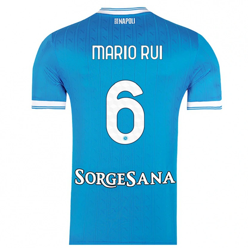 Danxen Femme Maillot Mario Rui #6 Bleu Ciel Blanc Tenues Domicile 2025/26 T-Shirt