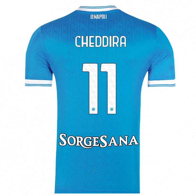 Danxen Femme Maillot Walid Cheddira #11 Bleu Ciel Blanc Tenues Domicile 2025/26 T-Shirt