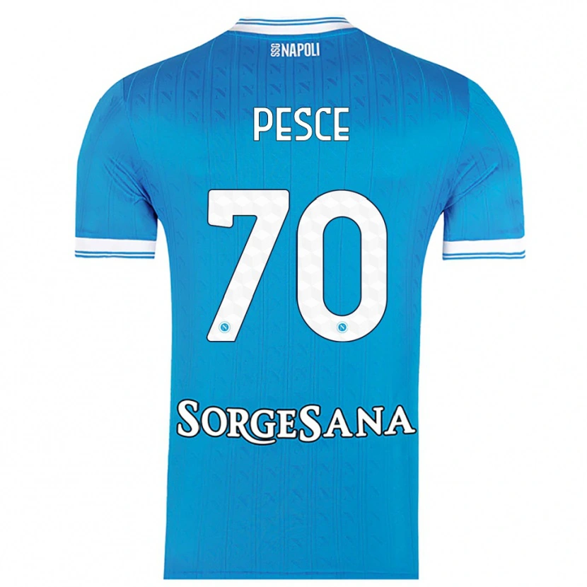 Danxen Femme Maillot Antonio Pesce #70 Bleu Ciel Blanc Tenues Domicile 2025/26 T-Shirt