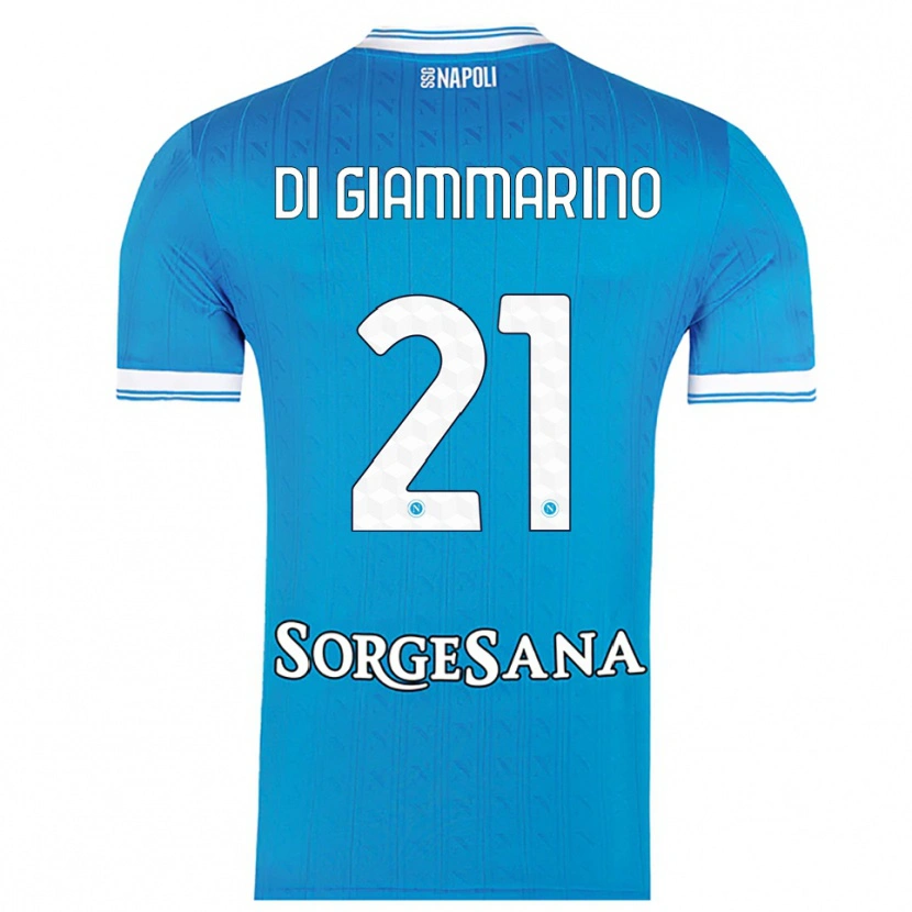 Danxen Femme Maillot Virginia Di Giammarino #21 Bleu Ciel Blanc Tenues Domicile 2025/26 T-Shirt