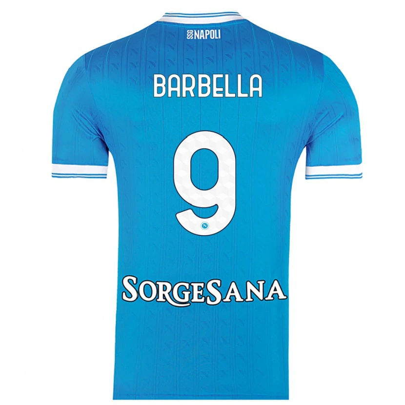 Danxen Femme Maillot Michele Barbella #9 Bleu Ciel Blanc Tenues Domicile 2025/26 T-Shirt