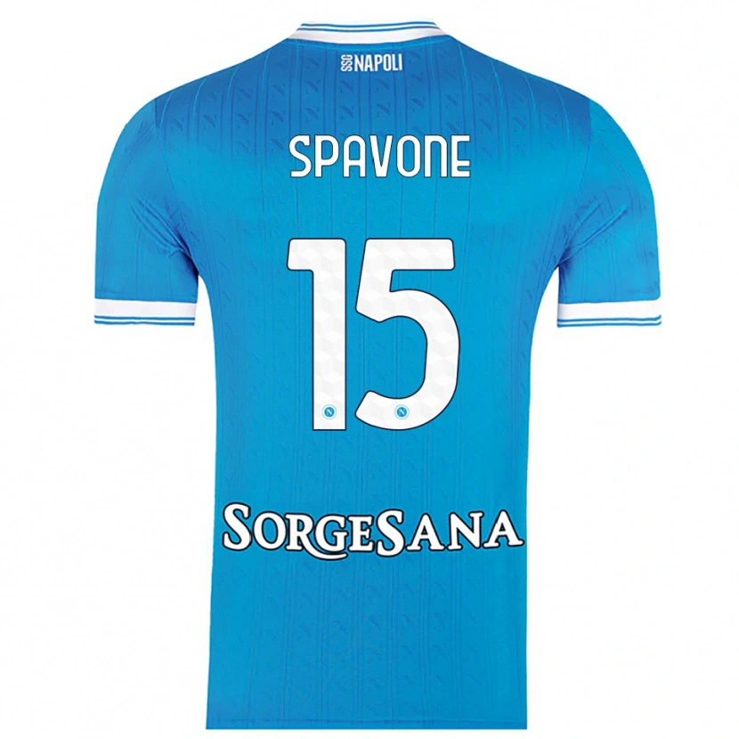 Danxen Femme Maillot Alessandro Spavone #15 Bleu Ciel Blanc Tenues Domicile 2025/26 T-Shirt