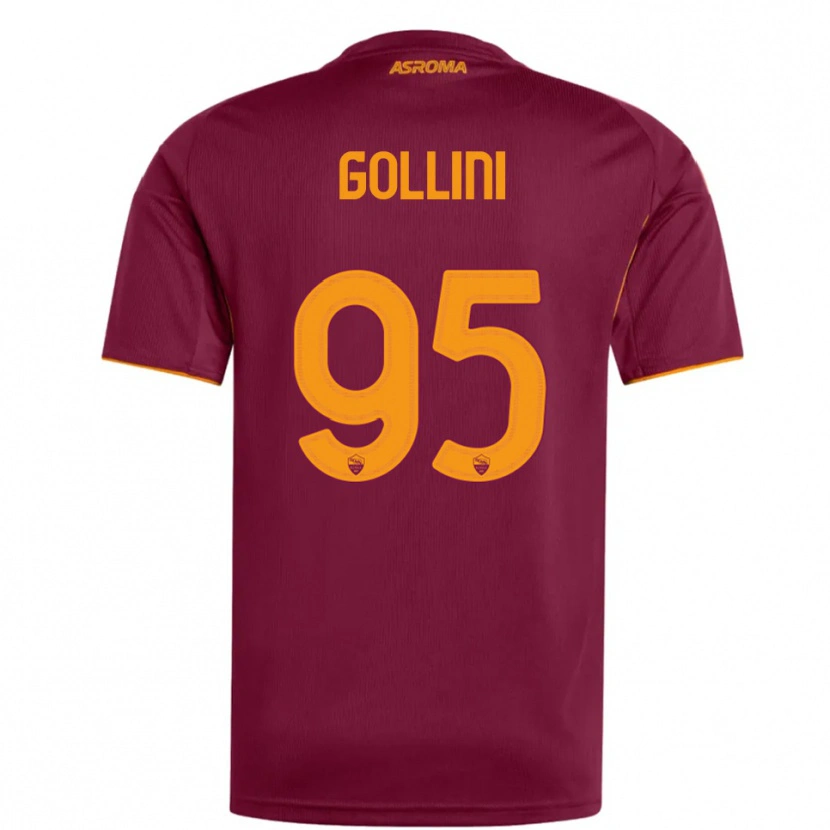 Danxen Femme Maillot Pierluigi Gollini #95 Bourgogne Orange Tenues Domicile 2025/26 T-Shirt