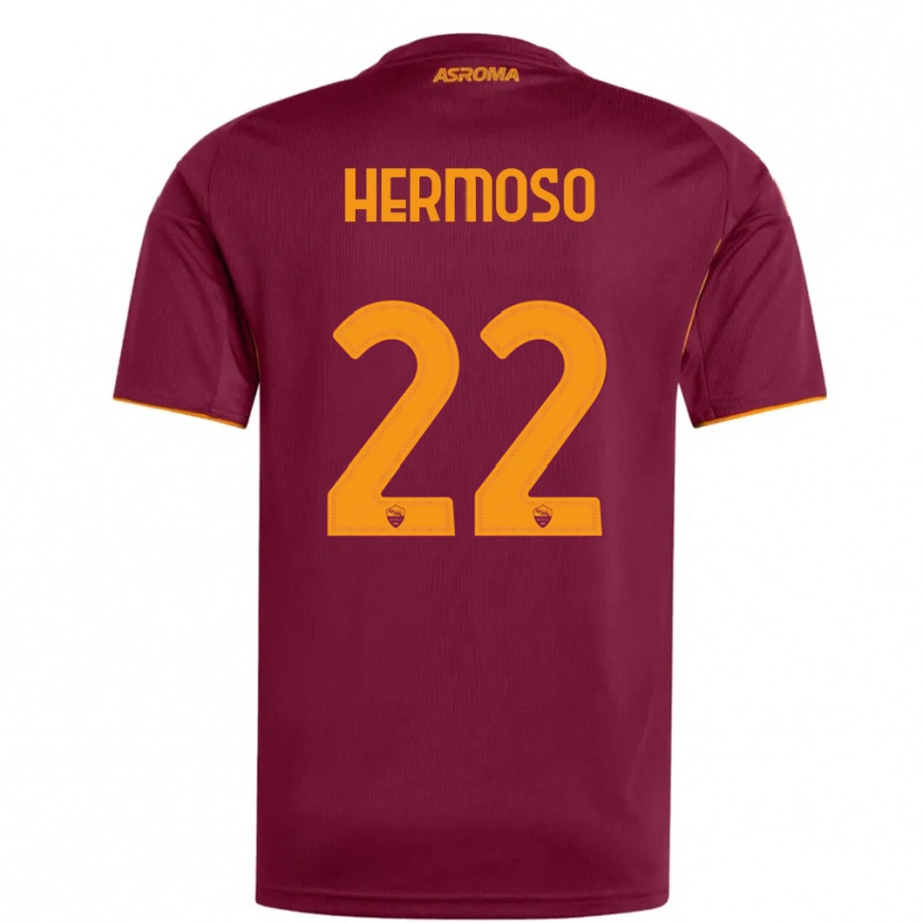 Danxen Femme Maillot Mario Hermoso #22 Bourgogne Orange Tenues Domicile 2025/26 T-Shirt
