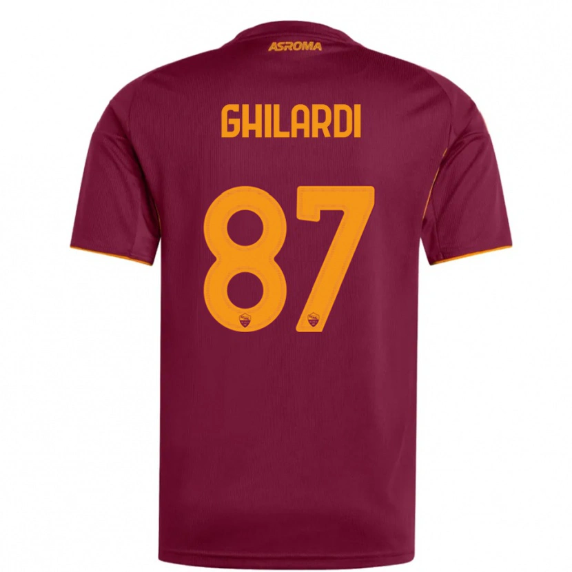 Danxen Femme Maillot Daniele Ghilardi #87 Bourgogne Orange Tenues Domicile 2025/26 T-Shirt