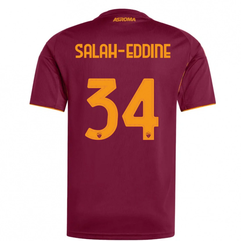 Danxen Femme Maillot Anass Salah-Eddine #34 Bourgogne Orange Tenues Domicile 2025/26 T-Shirt