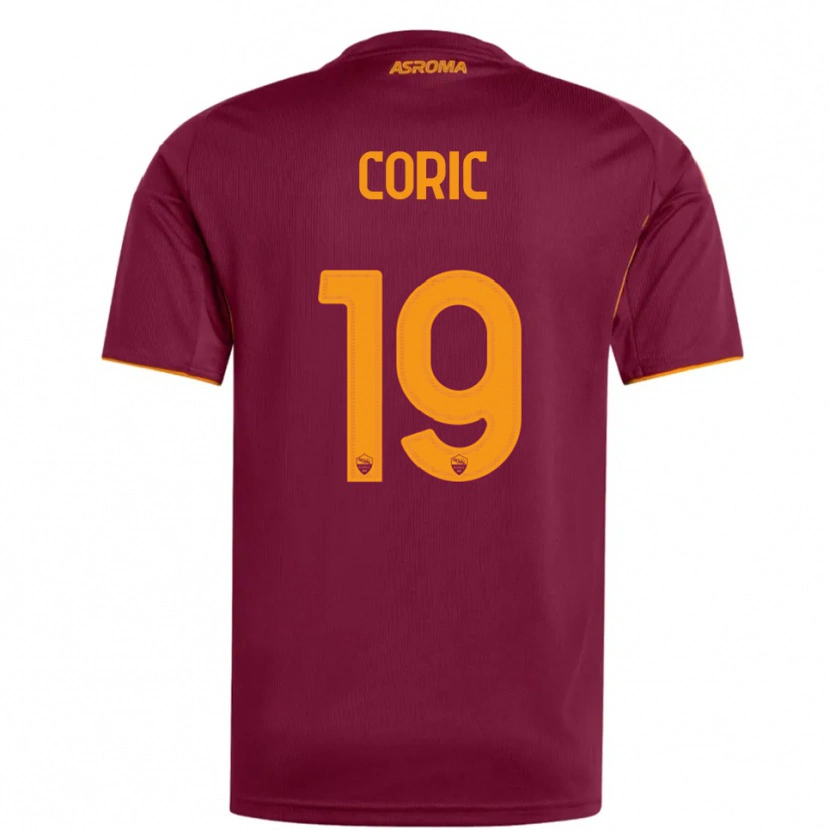 Danxen Femme Maillot Ante Coric #19 Bourgogne Orange Tenues Domicile 2025/26 T-Shirt