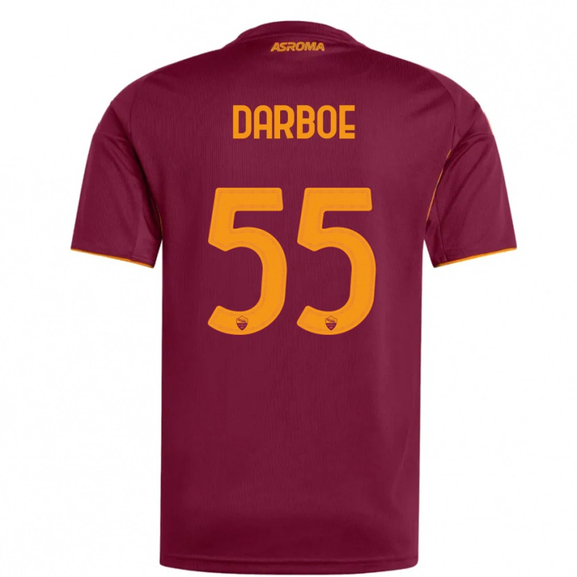 Danxen Femme Maillot Ebrima Darboe #55 Bourgogne Orange Tenues Domicile 2025/26 T-Shirt