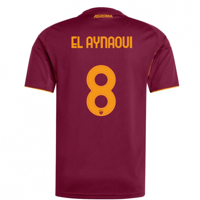 Danxen Femme Maillot Neil El Aynaoui #8 Bourgogne Orange Tenues Domicile 2025/26 T-Shirt