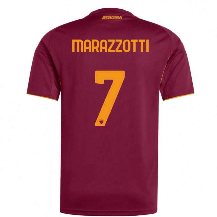 Danxen Femme Maillot Fabrizio Marazzotti #7 Bourgogne Orange Tenues Domicile 2025/26 T-Shirt