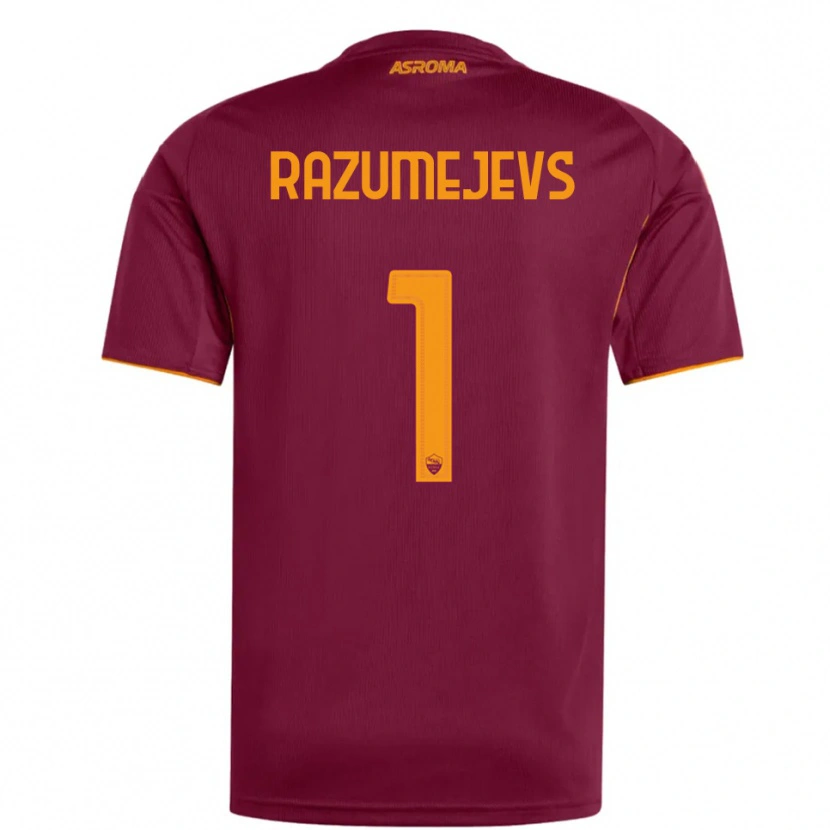 Danxen Femme Maillot Vladislavs Razumejevs #1 Bourgogne Orange Tenues Domicile 2025/26 T-Shirt