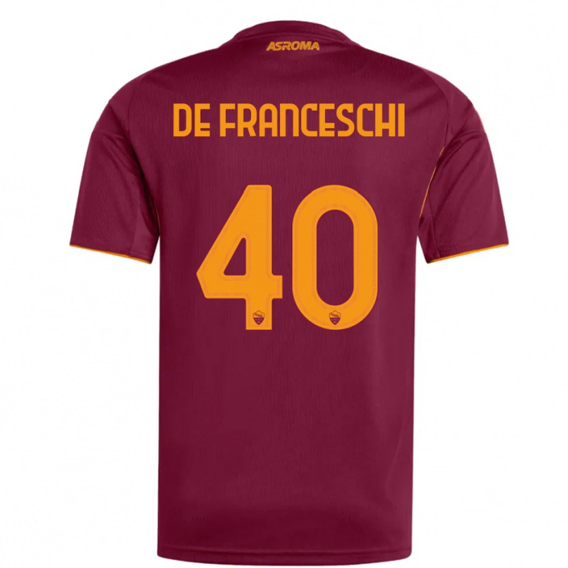 Danxen Femme Maillot Leonardo De Franceschi #40 Bourgogne Orange Tenues Domicile 2025/26 T-Shirt
